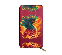 Portafoglio lungo in pelle con stampa Phoenix - Portafoglio personalizzato alla moda, scomparti multipli per schede, pronto per il regalo, nero, Taglia unica