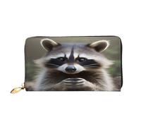 Portafoglio lungo in pelle di procione, grande capacità, morbido portafoglio in pelle PU per donna con più scomparti per carte, tasca per telefono e portamonete con cerniera, elegante porta carte per