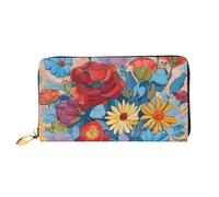 Portafoglio lungo in pelle Hello Hawaii, grande capacità, in morbida pelle PU, per donna, con più scomparti per carte, tasca per telefono e portamonete con cerniera, elegante porta carte per telefono