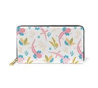 Portafoglio lungo in pelle marrone disegnato a mano retrò americano selvaggio West Desert Horse con cowboy donna cerniera portafoglio lungo, organizer di grande capacità custodia sottile portamonete