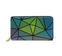 Portafoglio lungo in pelle marrone disegnato a mano retrò americano selvaggio West Desert Horse con cowboy donna cerniera portafoglio lungo, organizer di grande capacità custodia sottile portamonete