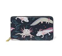 Portafoglio lungo in pelle marrone disegnato a mano retrò americano selvaggio West Desert Horse con cowboy donna cerniera portafoglio lungo, organizer di grande capacità custodia sottile portamonete