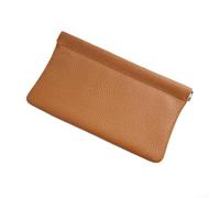 Portafoglio lungo in pelle PU con chiusura automatica, design spazioso per contenere passaporto, contanti e carte (arancione)