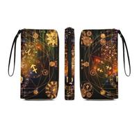 Portafoglio lungo in pelle PU da donna, porta carte di credito da viaggio con cerniera, organizer per carte Baked Beans con più scomparti per carte