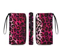 Portafoglio lungo in pelle PU, porta carte di credito con cerniera impermeabile, motivo: ghepardo, leopardo, giallo, organizer compatto per carte con più slot