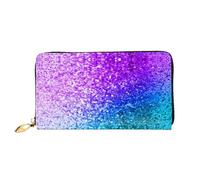 Portafoglio lungo palmare da donna in pelle fumè colorato portafoglio portatile lungo utilizzato per carta di credito contanti monete, Glitter Lustrini Spot, One Size, Casual