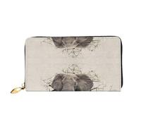 Portafoglio lungo palmare da donna in pelle fumè colorato portafoglio portatile lungo utilizzato per carta di credito contanti monete, Elefante parete rotta, Taglia unica, Casual