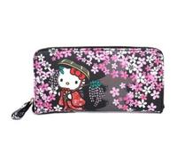 Portafoglio lungo Sanrio Hello Kitty modello giapponese cerniera rotonda moti...