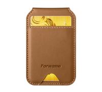 Portafoglio magnetico in vera pelle, con iPhone 16 Pro/Pro Max/Plus/15/14/13/12, compatibile con MagSafe Wallet, [rimovibile] [pieghevole] [RFID Blocker] [finestra ID], non per mini, marrone