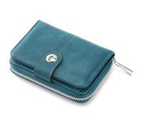 Portafoglio medio donna con scomparto per carte e tasca portamonete con zip, portafogli donna RFID antifurto, Blu