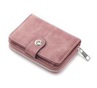 Portafoglio medio donna con scomparto per carte e tasca portamonete con zip, portafogli donna RFID antifurto, Rosa