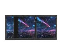 Portafoglio Meteor Neon City a tre ante con finestra per documenti d'identità, porta carte d'identità, portafoglio da viaggio, tasca con cerniera per monete