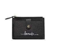 Portafoglio Mini Porta Carte Da Donna Personalizzato, Portafoglio Compatto In Pelle Personalizzato Con Slot Per Carta Patch Nome, Per Ragazze, Damigelle D'onore, Mogli, Regali Di Festa Della Mamma