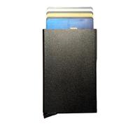 Portafoglio minimalista per carte di credito, con blocco RFID, sottile, perfetto per carte di credito, debito e carte d'identità, finitura nera metallizzata, facile da pulire, stile classico, perfetto