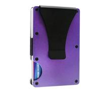 Portafoglio minimalista per uomini e donne, portafoglio sottile RFID, resistente ai graffi, porta carte di credito e clip per soldi, denaro facilmente rimovibile, A8., 1.0*1.0*1.0