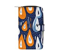 Portafoglio moderno di metà secolo con forme a goccia, alla moda, porta carte di credito, portamonete, tasca per telefono, per donne e uomini, 20,3 x 11,5 x 3,8 cm
