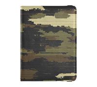 Portafoglio moderno in pelle mimetica verde militare per passaporto e carte di vaccino, portafoglio combinato porta badge ID vaccino porta carte d'identità impermeabile, Moderna mimetica verde