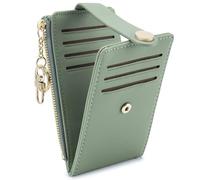 Portafoglio multi-card in pelle RFID con cerniera per telefono cellulare porta carte multifunzione da viaggio artefatto con finestre ID per pendolarismo quotidiano, shopping, viaggi di lavoro