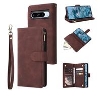 Portafoglio multi-carta con cerniera in pelle per Google Pixel8 8Pro8A7 7Pro7A6 6Pro6A5A Pixel4A4XL3A3A XL