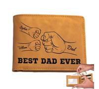 Portafoglio multi-slot da uomo,Portafoglio in pelle PU da uomo - Borsa multi-slot da uomo Best Dad Ever | Portafoglio portatile in pelle PU del nonno, stile corto