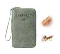 Portafoglio multifunzionale per passaporto RFID, porta passaporto RFID per portafoglio, custodia da viaggio antifurto per custodia protettiva antifurto, Verde, moderno