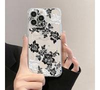 Portafoglio multifunzione con custodia per telefono, decorato con fiori in pizzo e trasparente, compatibile con iPhone 17/17 Pro/17 Pro Max, 16/11/16 Pro/16 Plus/16 Pro Max/16e, 15 Pro Max, 13/14/12/X