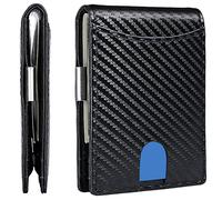 Portafoglio multifunzione da uomo in pelle bovina con grana di fibra di grande capacità A50 (BK3, taglia unica)