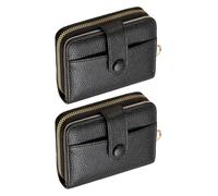 Portafoglio Nero Da 2 Pezzi, Portafoglio Corto Da Donna, Porta Carte Alla Moda E Semplice, Mini Portamonete Portatile, Borsa Id Multifunzione.