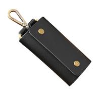Portafoglio Organizer Keychain, PU Leather Coin Holder, Compact Pocket Storage, Built-in Key Ring, Belt Loop Clip, Ideal for School Travel Work Men Everyday Use, Nero , Se référer au descriptif,