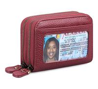 Portafoglio organizer per carte di credito RFID in vera pelle, con scomparti a fisarmonica, in similpelle, dal design elegante, un accessori
