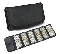Portafoglio Organizer per Contanti con 6 Tasche con Cerniera, Multipack, Busta per Ricevute, Buoni e Suggerimenti
