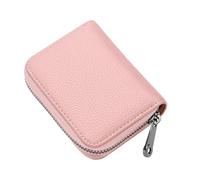 Portafoglio organizer per più schede, 18 scomparti per carte + 2 tasche per monete, tessuto PU e Oxford, porta patente di guida sottile, alla moda casual, Rosa