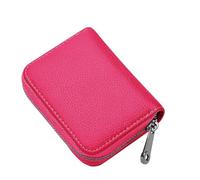 Portafoglio organizer per più schede, 18 scomparti per carte + 2 tasche per monete, tessuto PU e Oxford, porta patente di guida sottile, alla moda casual, Rosso rosato, Alla moda