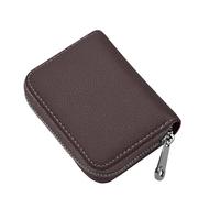 Portafoglio organizer per più schede, 18 scomparti per carte + 2 tasche per monete, tessuto PU e Oxford, porta patente di guida sottile, alla moda casual, Marrone