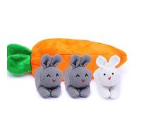 Portafoglio pasquale con coniglietti nascosti in carota borsellino pasquale con cerniera e coniglietti in sacchetto di carota per bambine, Grigio Grigio