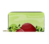 Portafoglio Pelle Pelle Zip Borsa Lunga Cartoon Meadow Mushroom