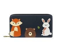 Portafoglio Pelle Pelle Zip Borsa Lunga Lovely Animals