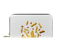Portafoglio Pelle Pelle Zip Borsa Lunga Patatine Fritte Scatola Rossa