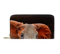 Portafoglio Pelle Pelle Zip Portafoglio Lungo Elephant Africa