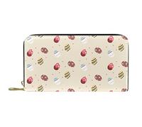 Portafoglio Pelle Pelle Zip Portafoglio lungo Flat-Easter-Pattern-Collection
