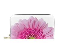 Portafoglio Pelle Pelle Zip Portafoglio Lungo Pink Daisy