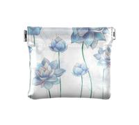 Portafoglio per le Donne Blu Chiaro Fiori di Loto Squeeze Change Purse Borse, Fiori di Loto Azzurro, 4.3" x 3.7", Pizzicare, Fiori di Loto Azzurro, 4.3" x 3.7", Spremere