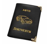 Portafoglio per Patente di Guida per Auto Portadocumenti Elegante in Pelle PU per Organizzazione 5,12x3,74 Pollici (BLACK)
