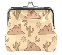 Portafoglio personalizzato alla moda in pelle con lembo del deserto, da donna, carino bacio lock, portamonete per ragazze, borsa desertica alla moda, taglia unica, Alla moda del deserto, Taglia unica