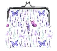 Portafoglio personalizzato con farfalla, viola per uomini e donne, in pelle, con serratura a bacio, cambio carte, portafoglio per ragazze, farfalla viva, viola, taglia unica, Farfalla vivace viola