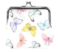 Portafoglio personalizzato con farfalle colorate per uomo e donna borsa in pelle per il cambio di denaro per ragazze, farfalle colorate acquerello, UNITALLA, farfalle colorate acquerello, Farfalle