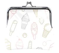 Portafoglio personalizzato in pelle bianca gelata per le donne, carino portafoglio con chiusura bacio, bel gelato bianco(4), UNITALLA, Classic, bel gelato bianco(4), UNITALLA, Classic, Bel Gelato