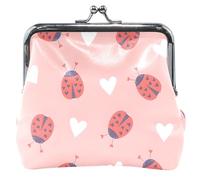 Portafoglio personalizzato in pelle rosa con cuore di catarina da donna, bella e bella chiusura a bacio per cambio di denaro per ragazze, catarina cuore rosa, UNITALLA Caterina Cuore Rosa, Catarina