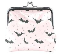Portafoglio personalizzato in pelle rosa con pipistrelli da donna, borsa per il cambio di denaro, carino Bats Pink, UNITALLA Cute Bats Pink, UNITALLA Classic, Cute Bats Pink, Taglia unica, Classic
