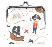 Portafoglio personalizzato Pirati bianchi in pelle con fibbia da donna, Happy Pirates Bianco, OneSize, Happy Pirates Bianco, Taglia unica, Classico
